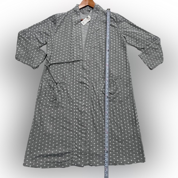 Jasmine Rose Women's Polka dot print Robe Long Sleeve Size:M Gray/white (NWT) - Picture 4 of 5